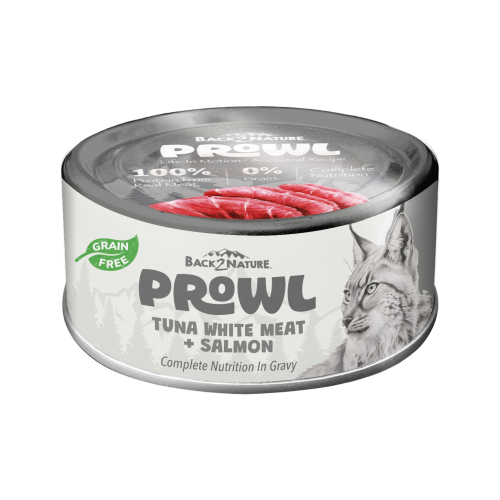 Back2Nature - Prowl #CP008 All Life Stages ((Tuna White Meat + Salmon)) in Gravy Grain Free 優質白肉吞拿魚+三文魚貓罐 全齡貓肉汁 無穀物主食罐 75g